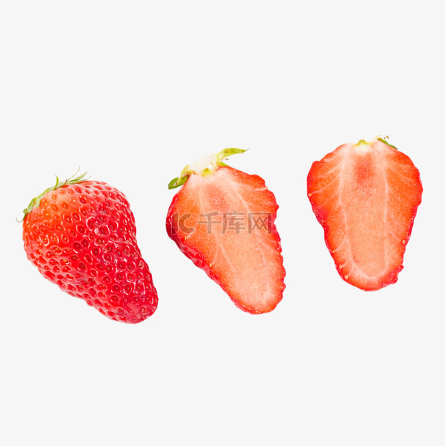 新鲜水果切开草莓