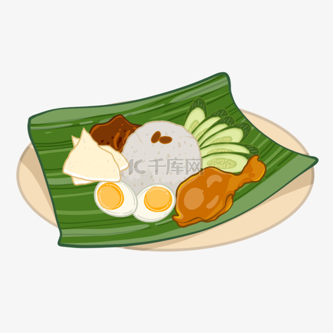炸虾片马来西亚椰浆饭