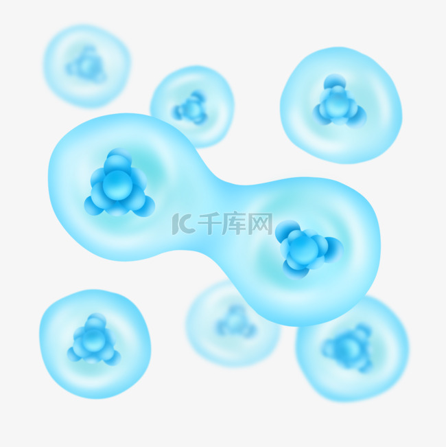 细胞分裂显微结构写实蓝色球体