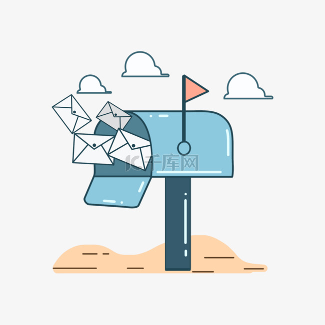 邮箱邮件概念打开的信箱白云