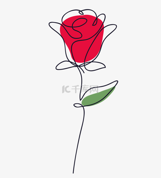 520线条玫瑰花朵