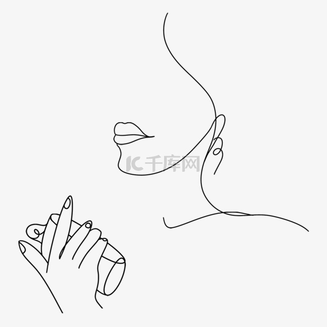 女人喷香水线条艺术性感耳坠