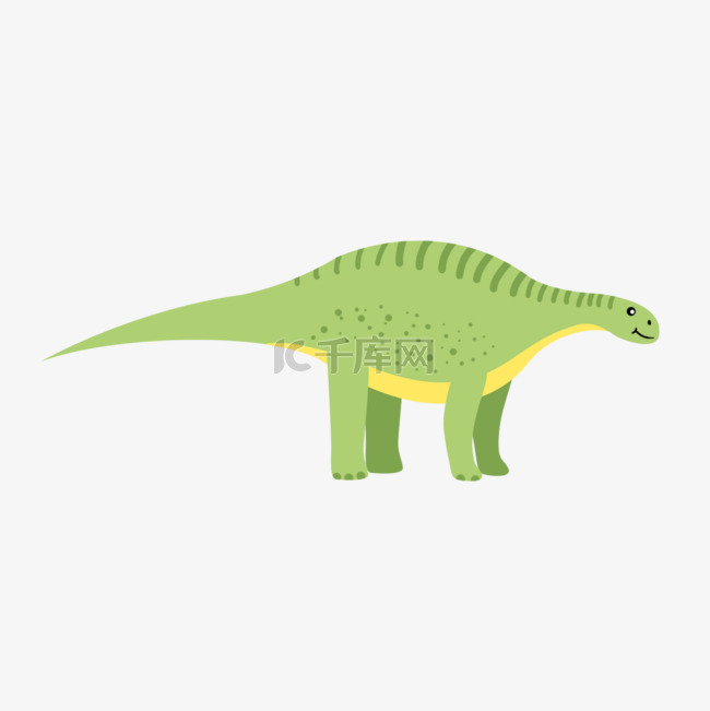 绿色长尾巴食草恐龙