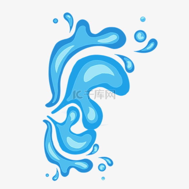 蓝色水花元素泼水节贴图