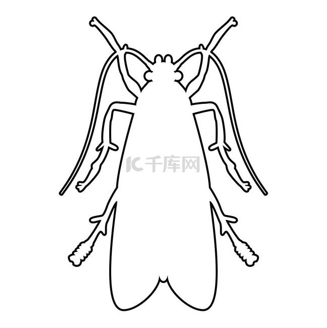 衣服蛾衣服蛾飞虫害虫图标黑色轮