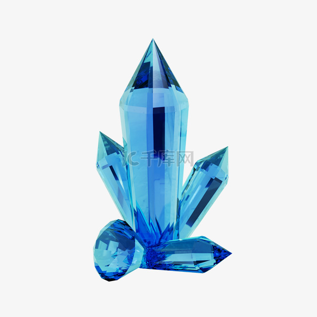 3DC4D立体蓝色水晶石