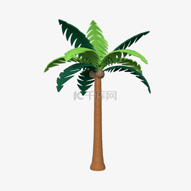 3DC4D立体夏日椰子树