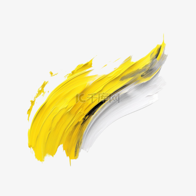 油画简单透明背景笔触黄色