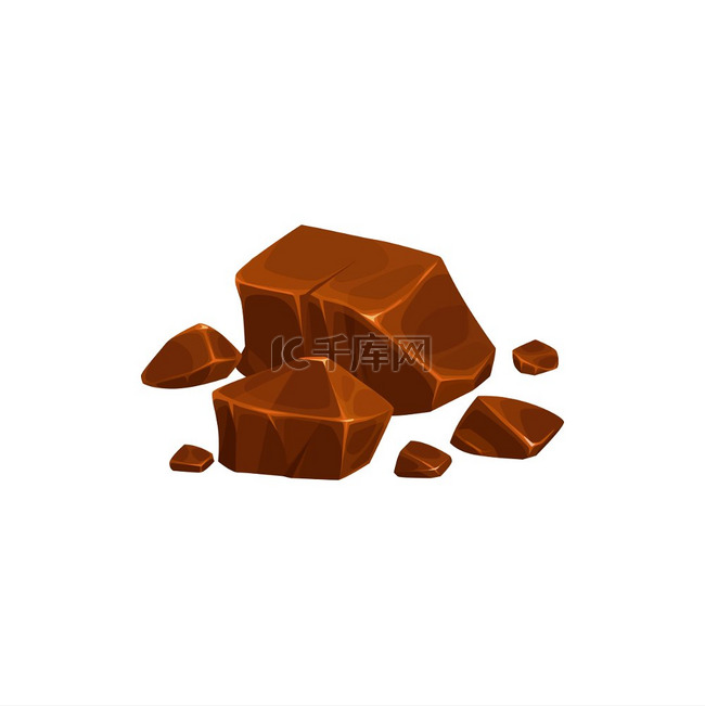 巧克力块块状和块状糖果矢量孤立