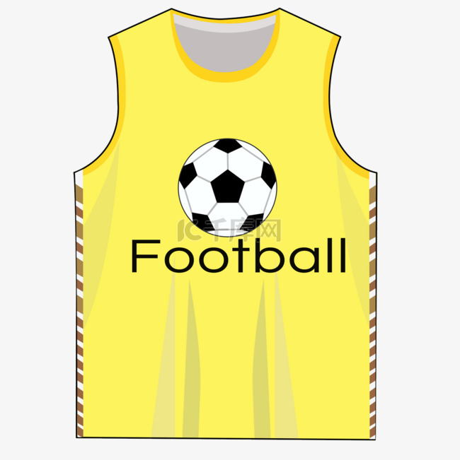 足球运动服黄色球衣剪贴画
