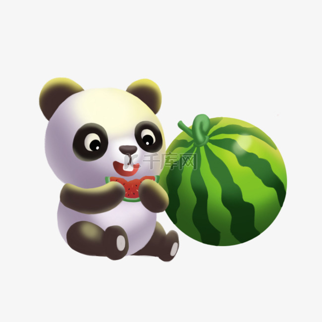 熊猫吃西瓜
