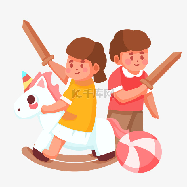 六一儿童节骑木马打仗游戏
