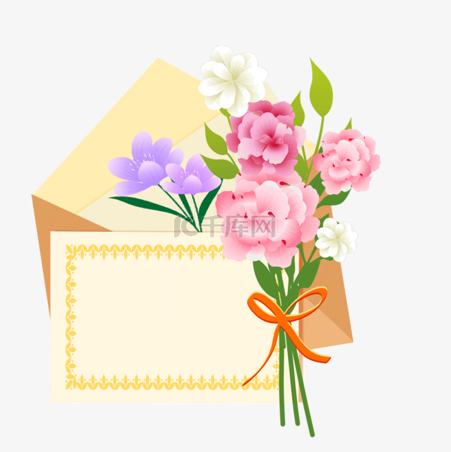 信封贺卡赠送花朵韩国感恩月