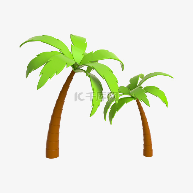 3d立体夏季装饰椰子树