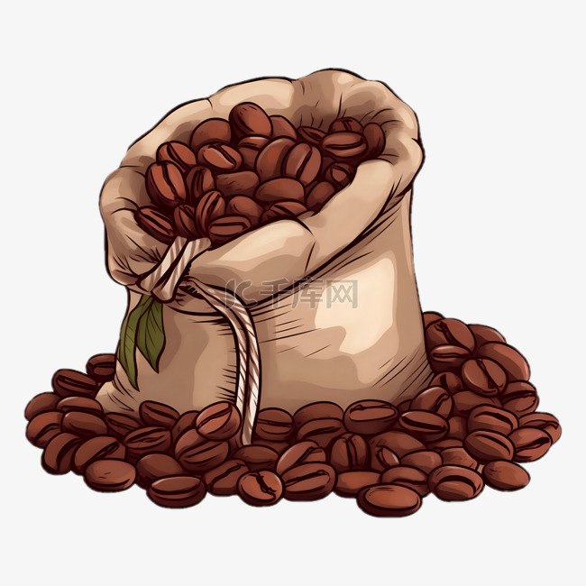 卡通咖啡豆袋装咖啡