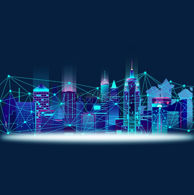 大数据点线连接科技城市未来智慧