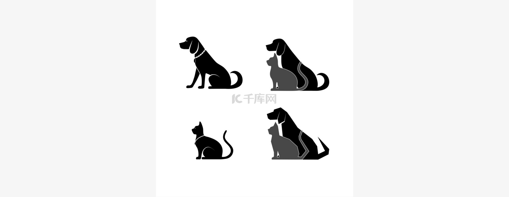 猫和狗为您设计的剪影