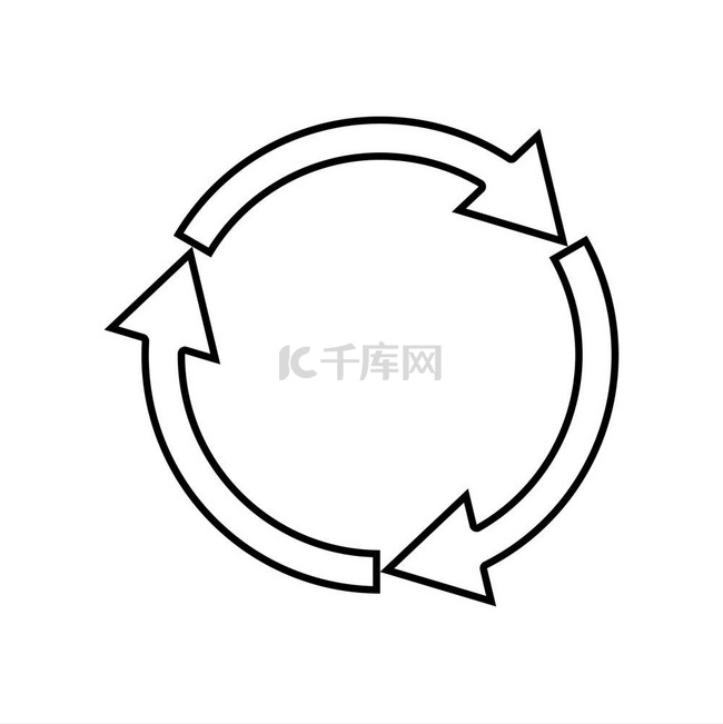 三个圆圈箭头黑色图标。