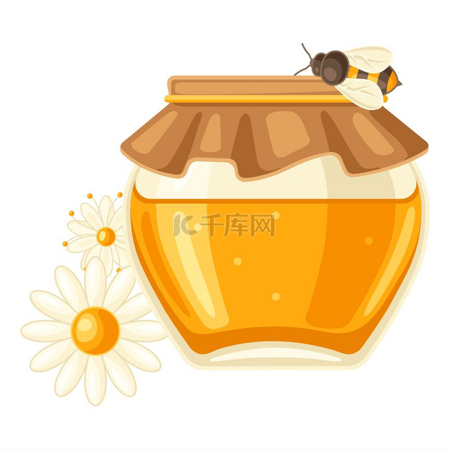 蜂蜜罐的插图商业食品和农业的形