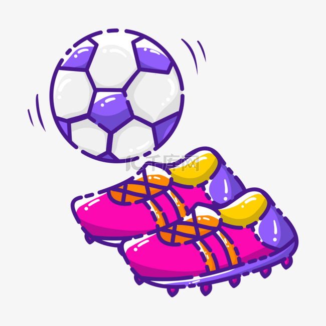 足球球鞋卡通可爱运动贴纸