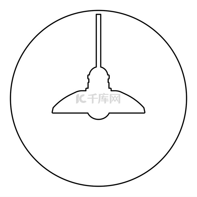 吊灯格子吊灯图标圆形黑色矢量插
