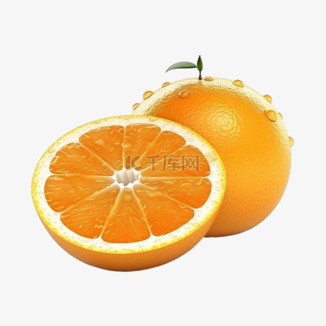 卡通手绘水果柑橘橙子