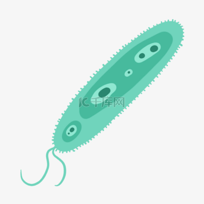 绿色卡通可爱细菌微生物
