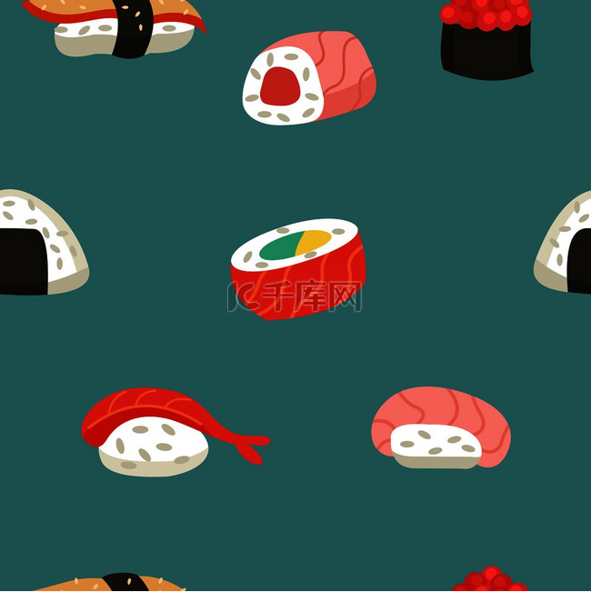 日本寿司和面包卷。