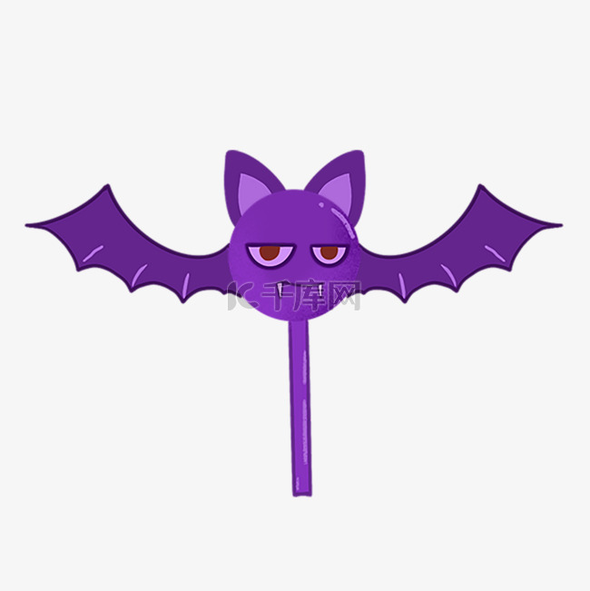 蝙蝠怪兽糖果紫色图片绘画创意
