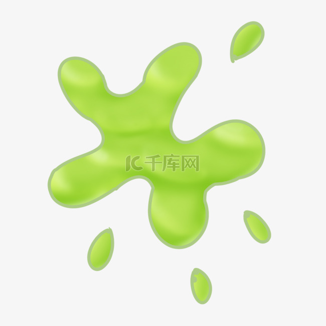 液体立体绿色图片绘画创意图片