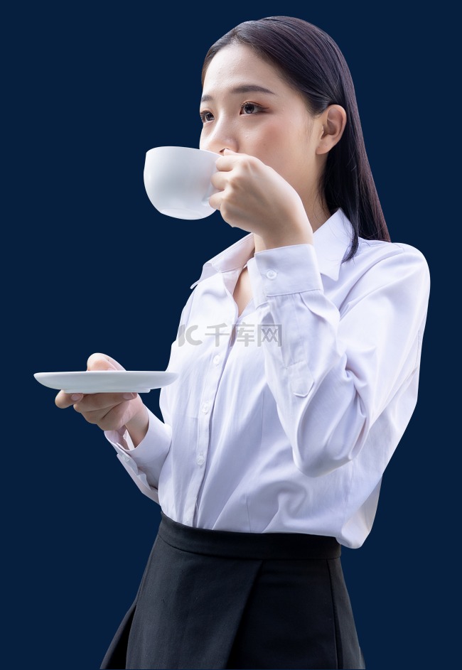 商务女性喝咖啡