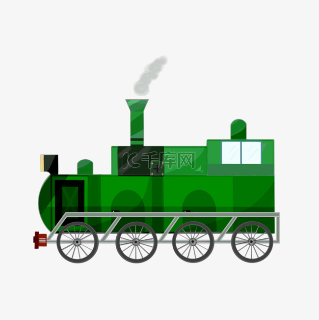 蒸汽火车绿色卡通