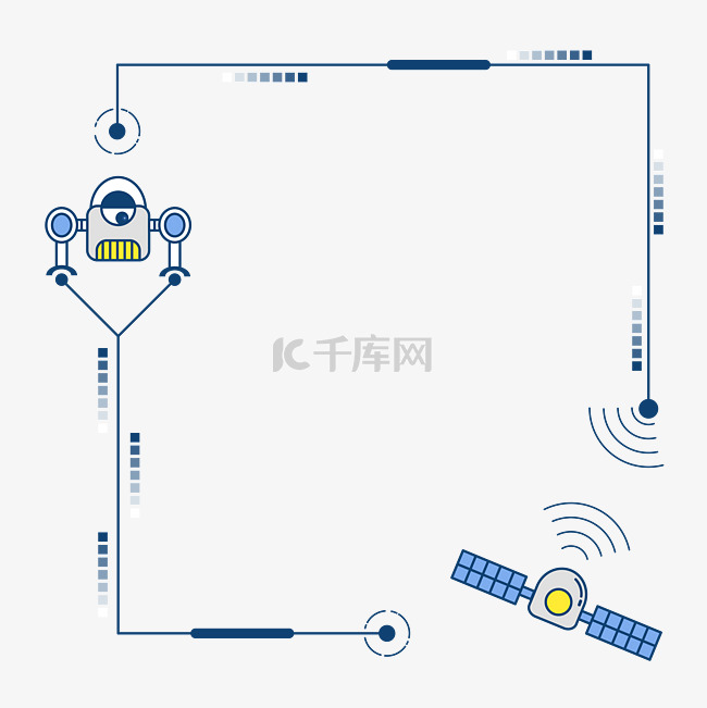 卡通机器人科技边框