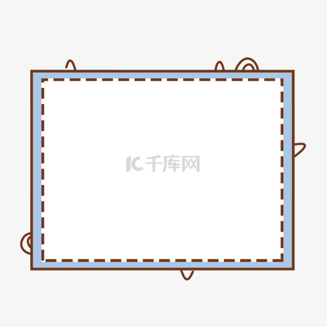 蓝色卡通宝丽来相框