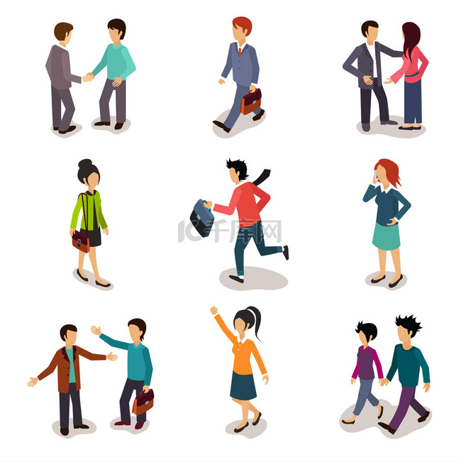 Several People Isometric, Vector 