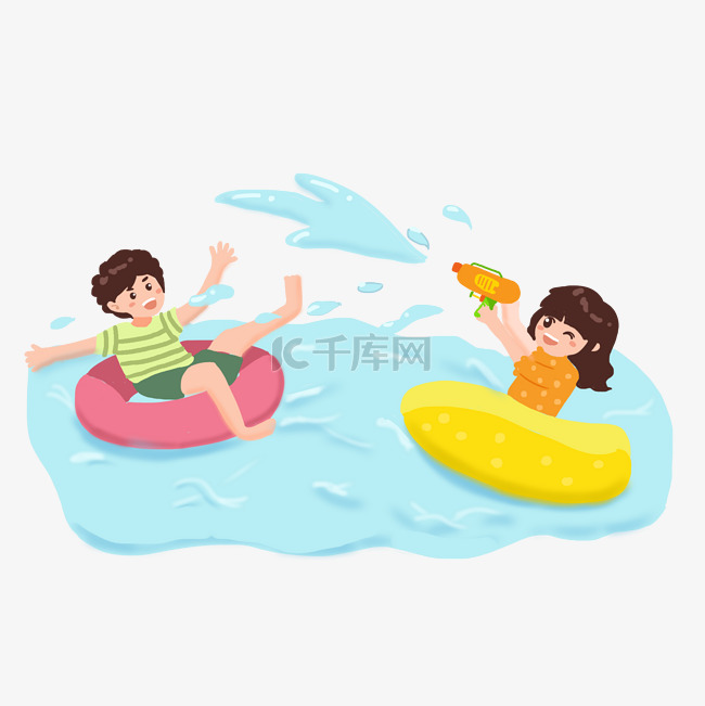 夏天夏季水上乐园娱乐