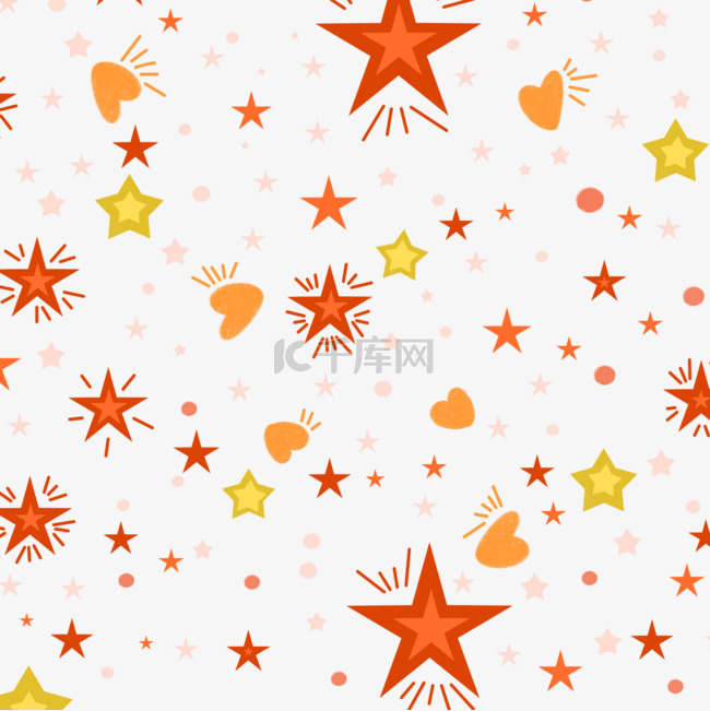 橘红色发光星星天空宇宙航星图