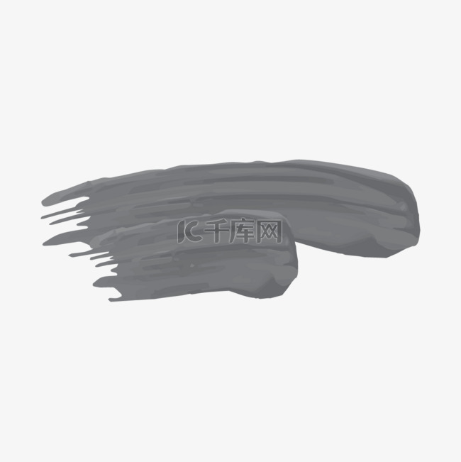 两条重叠灰色质感油漆笔触