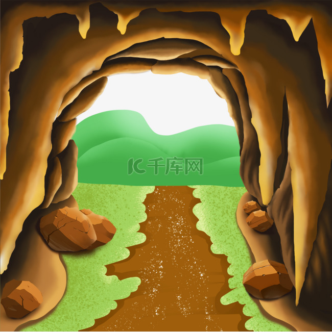 洞穴小径场景插图