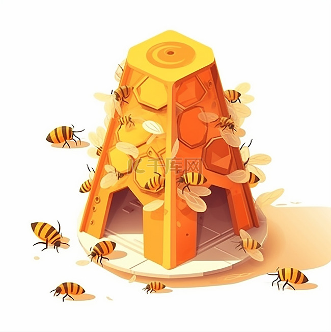 正在建蜂巢的蜜蜂