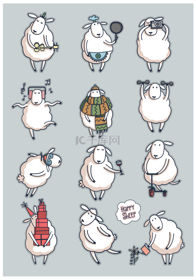 有趣可爱的绵羊
