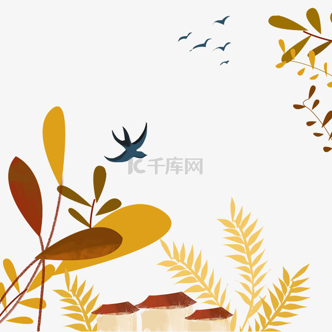 立秋节气中国传统二十四节气树叶