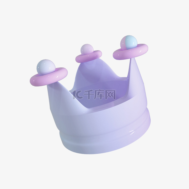 3D少女心王冠粉色可爱软萌贴纸