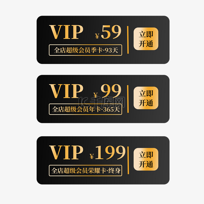 双十一VIP会员卡促销标签
