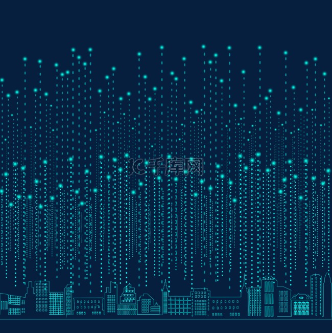 智慧城市大数据通信网络线条