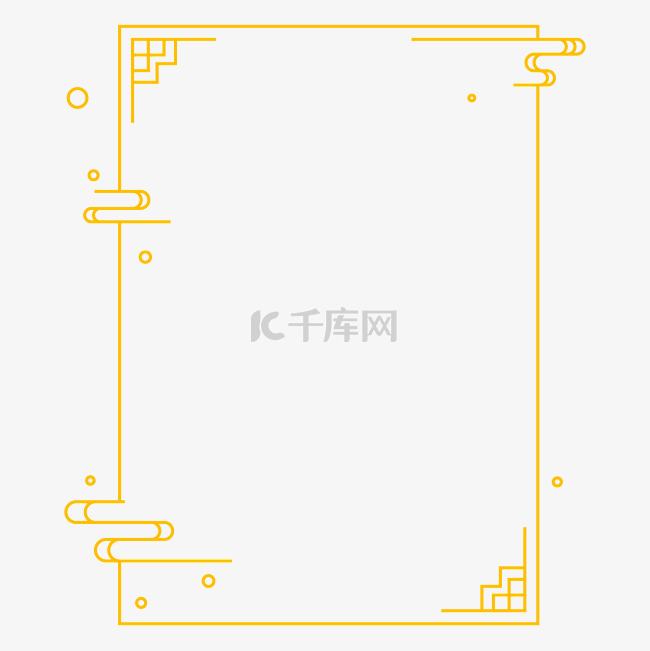 中式祥云流云烫金简约边框