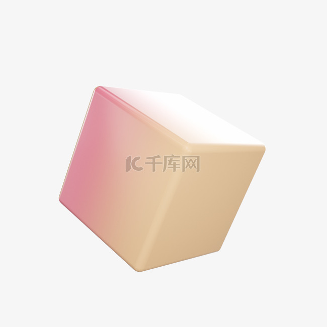 3D立体C4D红黄色渐变几何立