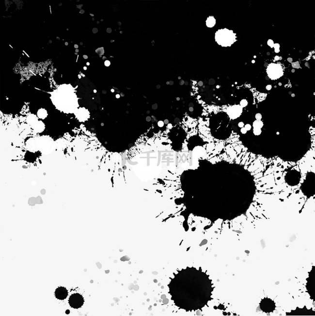 水彩水墨飞溅喷溅黑色抽象艺术涂