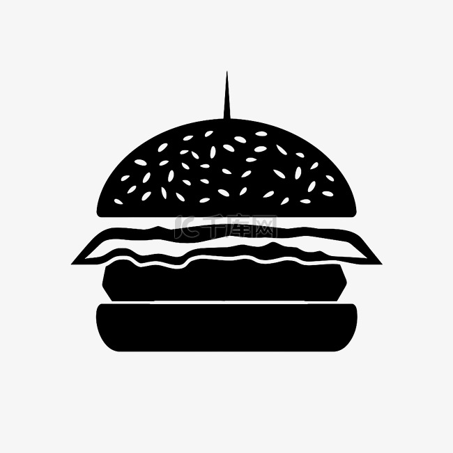 扁平汉堡黑白logo