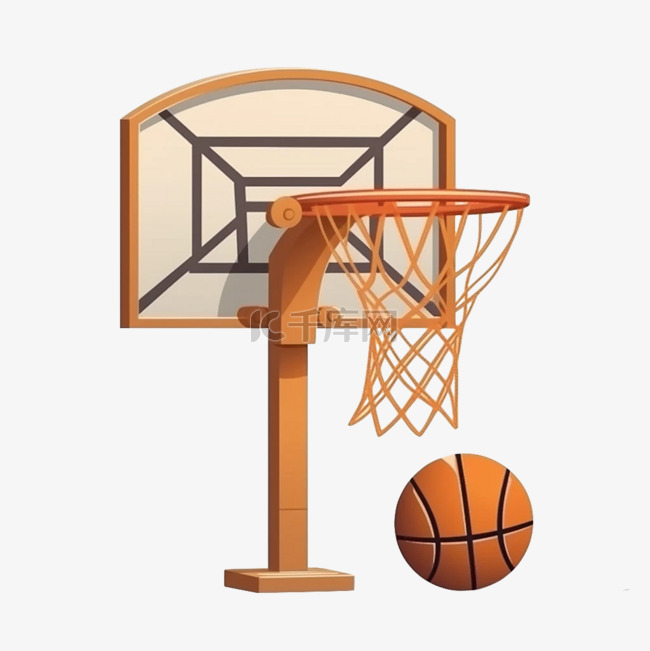 扁平卡通免抠图素材篮球架
